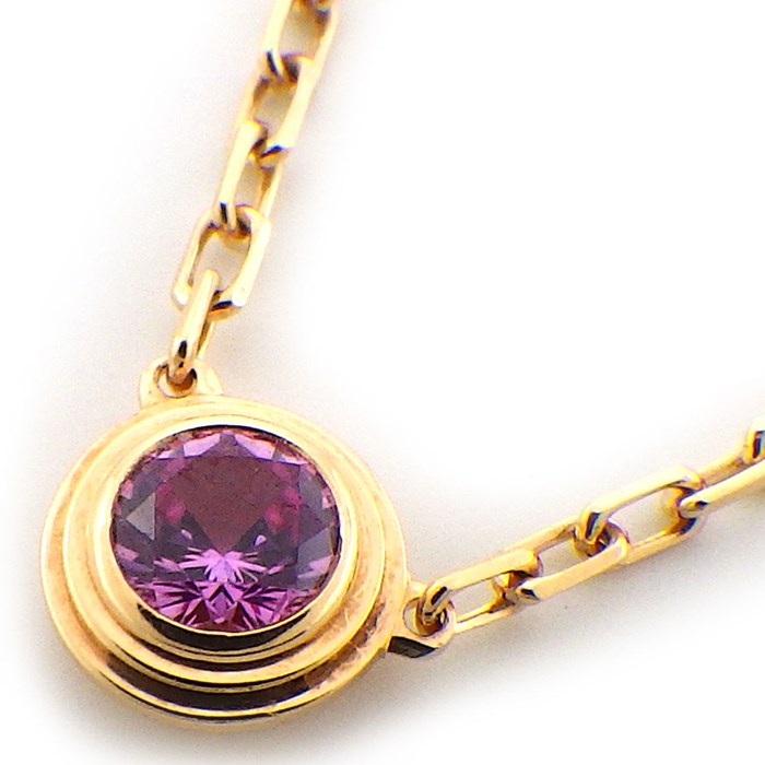 カルティエ Cartier ネックレス ダムール B7218400 サフィール レジェ ドゥ ディアマン レジェ ドゥ 1ポイント ピンクサファイア K18PG 【中古】