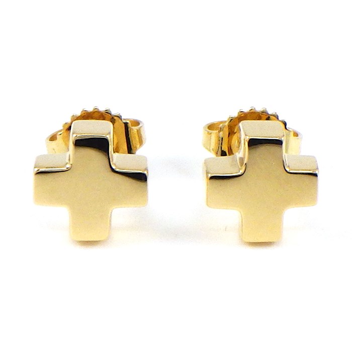 ティファニー Tiffany & Co. ピアス ローマン クロス K18YG 【中古  