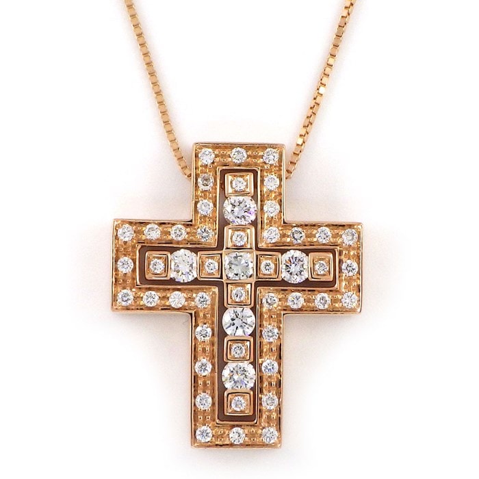 ダミアーニ DAMIANI ネックレス ベルエポック クロス S 20053692 パヴェ ダイヤモンド K18PG 【箱・保付き】 【中古】