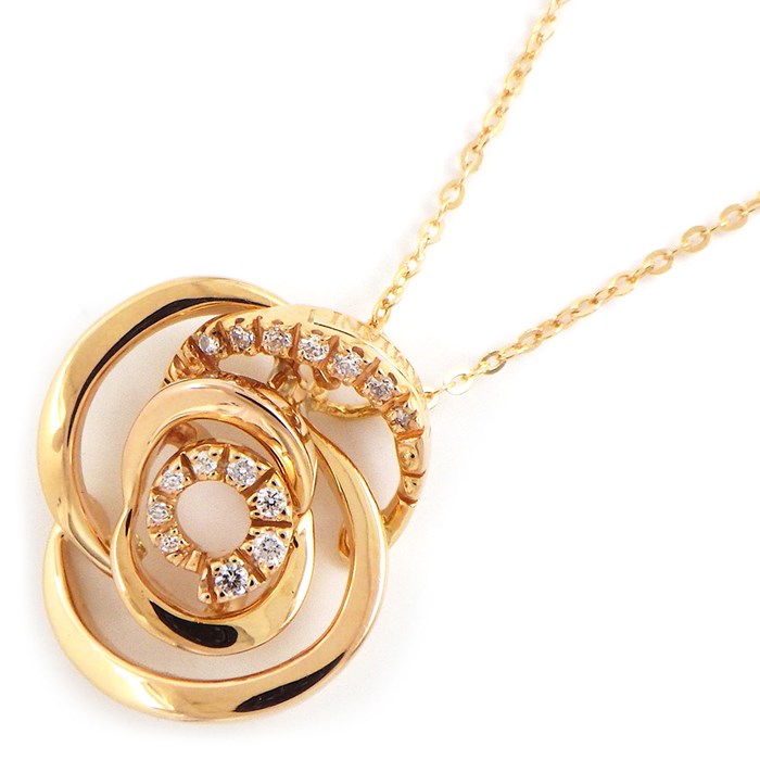 ダミアーニ DAMIANI ネックレス ロゼ ローズ オープンワーク ダイヤモンド K18PG 【中古】