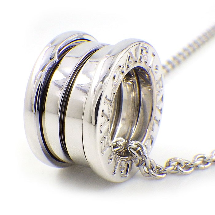 ブルガリ BVLGARI ネックレス B-zero1 ビーゼロワン ラウンド サークル ロゴ K18WG 【中古】