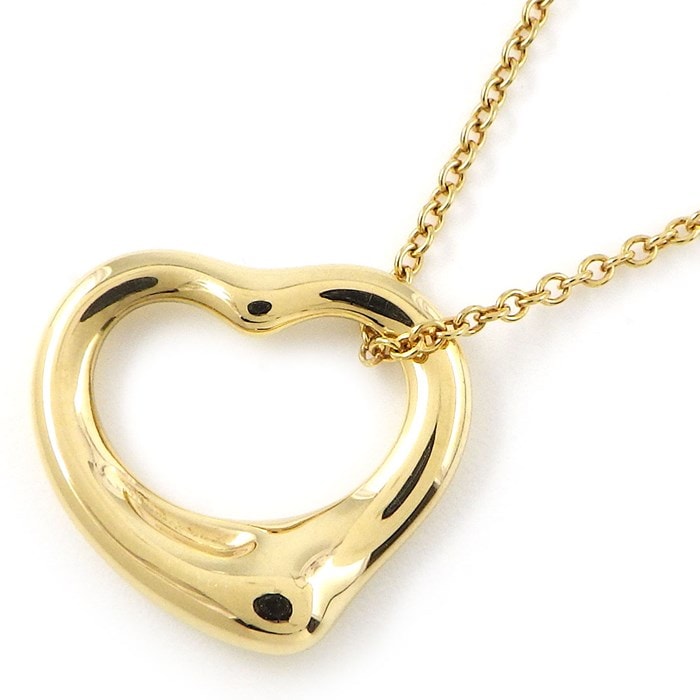 ティファニー Tiffany & Co. ネックレス オープン ハート 幅16mmモデル 60018198 K18YG 【中古】