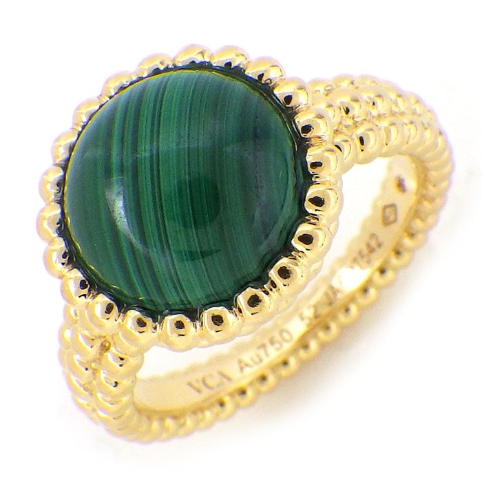 ヴァンクリーフ＆アーペル Van Cleef & Arpels リング ペルレ クルール VCARP4DP00 マラカイト K18YG 11.5号 / #52 【中古】