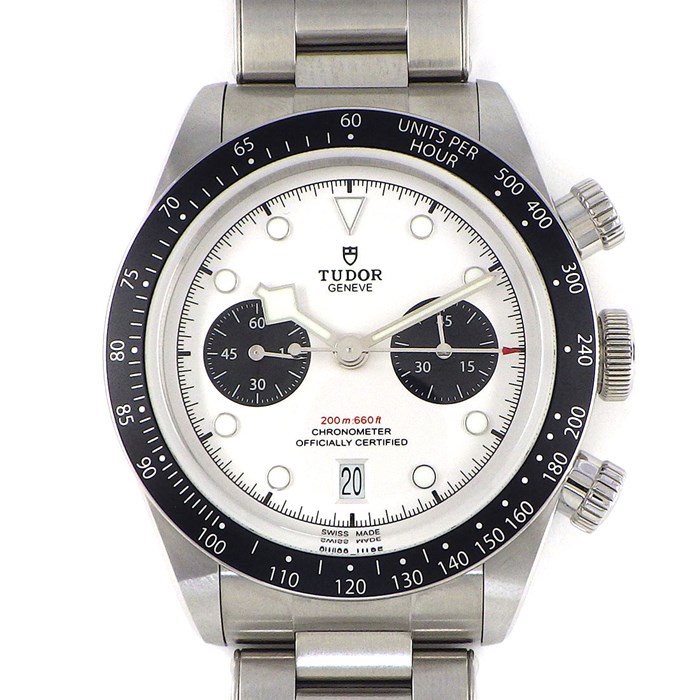 チューダー(チュードル) TUDOR 腕時計 ブラックベイ クロノ 41mm M79360N-0002 デイト カレンダー クロノグラフ タキメーター スモールセコンド バイカラー ブラック/シルバーホワイト 文字盤 SS 自動巻き 【箱・保付き】 【中古】