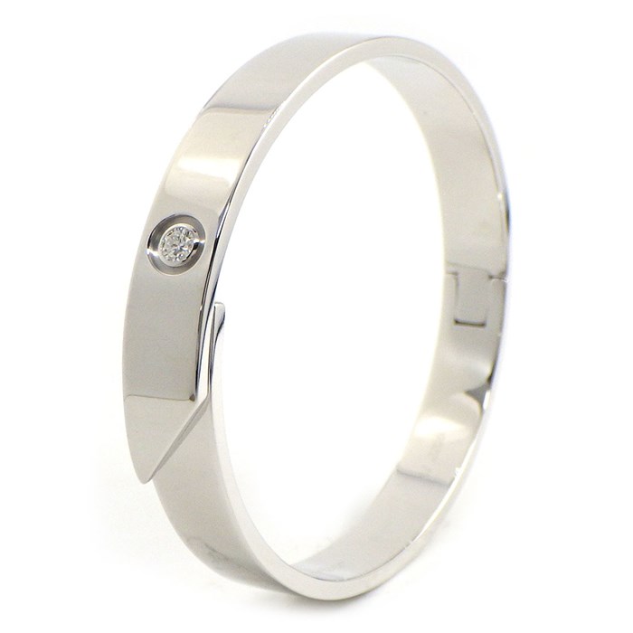 カルティエ Cartier バングル アニバーサリー 1ポイント ダイヤモンド K18WG / #16 【中古】