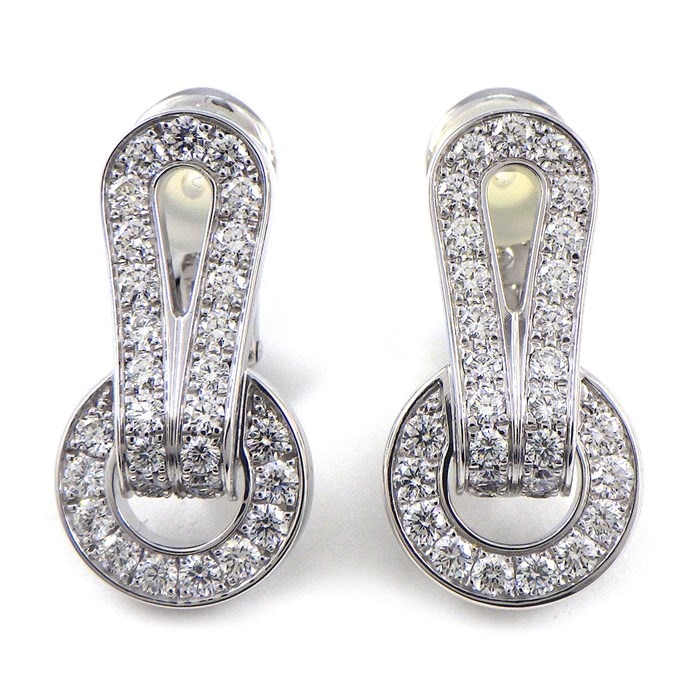 カルティエパシャグリッドイヤリングK18YGダイヤ13.0g