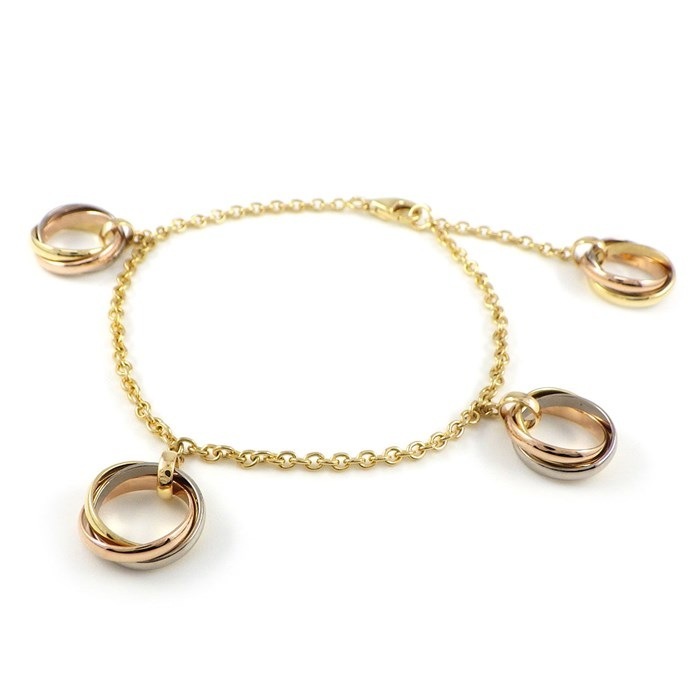 カルティエ Cartier ブレスレット ベビー トリニティ 4モチーフ スリーカラー K18PG K18WG K18YG 【中古】