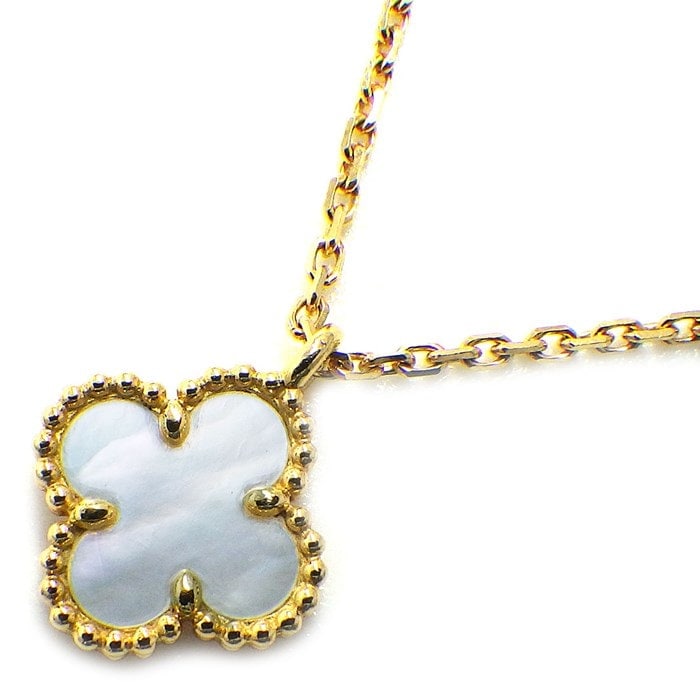 ヴァンクリーフ＆アーペル Van Cleef & Arpels ネックレス スウィート アルハンブラ VCARF69100 ホワイト シェル K18YG 白 【箱・保付き】 【中古】