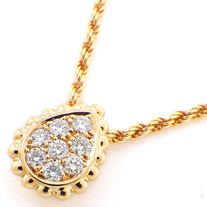 ブシュロン BOUCHERON ネックレス セルパンボエム エクストラスモール XS JPN00565 ドロップ モチーフ スクリューチェーン 8ポイント ダイヤモンド 0.14ct K18PG 【箱・保付き】 【中古】