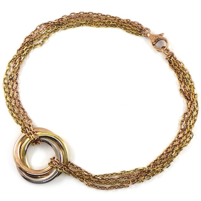 カルティエ Cartier ブレスレット トリニティ トリプル サークル クアドラプル 4連 チェーン スリーカラー K18PG K18WG K18YG 【中古】