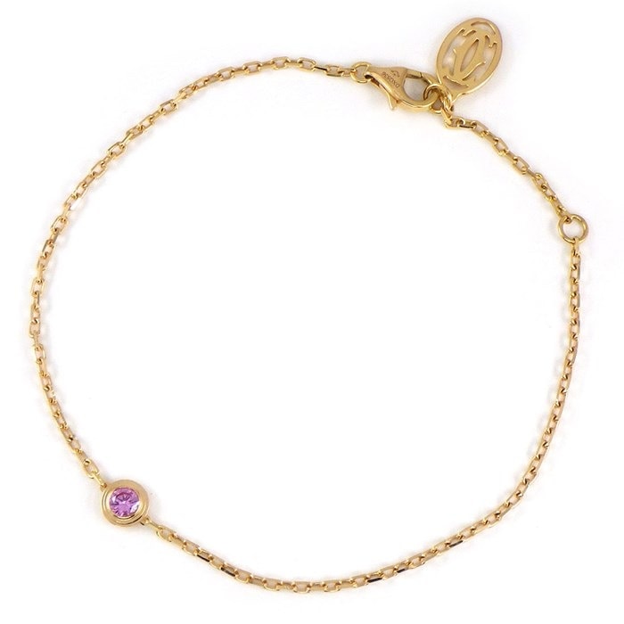 カルティエ Cartier ブレスレット ダムール B6037300 ディアマン レジェ ドゥ 1ポイント ピンクサファイア 0.17ct K18PG 【箱・保付き】 【中古】