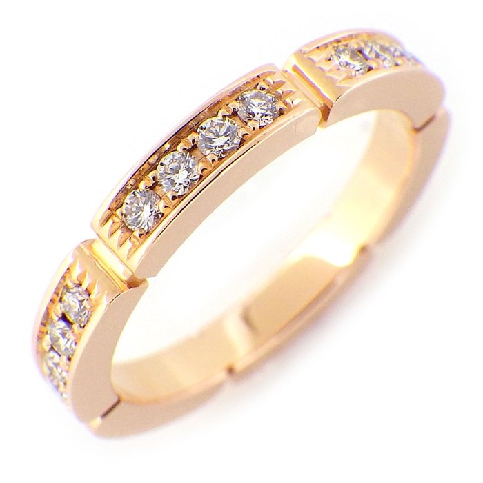 カルティエ Cartier リング マイヨンパンテール ウェディング B4221200 ハーフ サークル エタニティ パヴェ 12ポイント ダイヤモンド 計0.15ct K18PG 8号 / #48 【箱・保付き】 【中古】