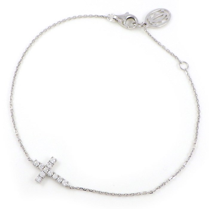 カルティエ Cartier ブレスレット シンボル B6040400 オンライン限定 クロス 11ポイント ダイヤモンド 計 0.13ct K18WG 【中古】