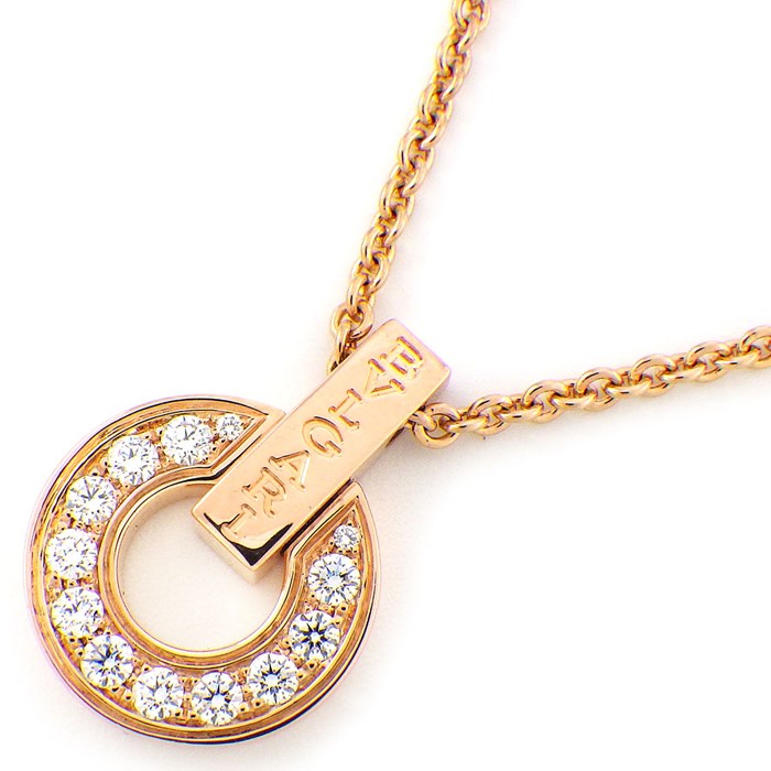 ブルガリブルガリ オープンワーク ネックレス ダイヤ 0.37ct K18WG