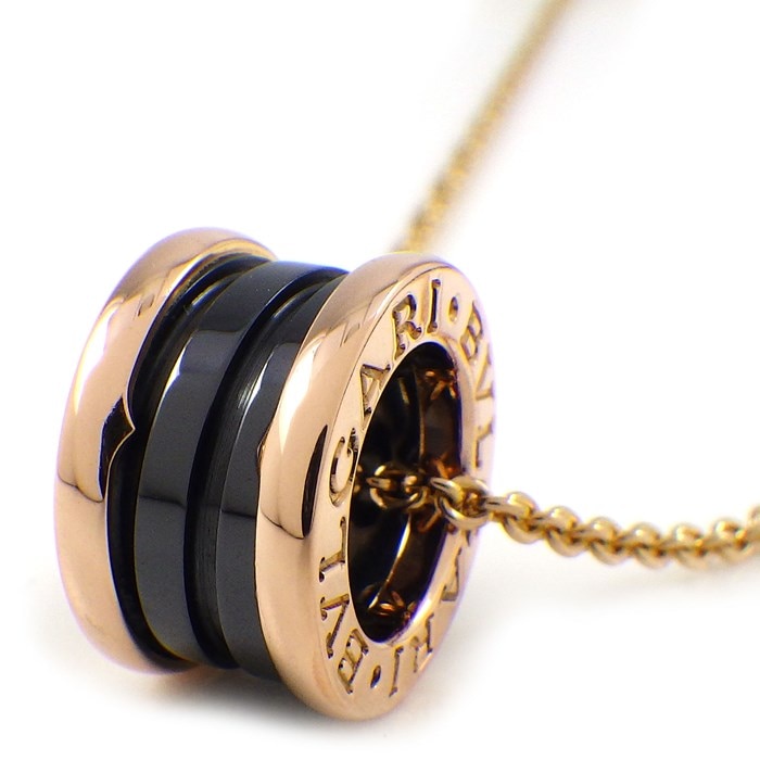 ブルガリ BVLGARI ネックレス B-zero1 ビーゼロワン K18PG ブラック セラミック 黒 【箱・保付き】 【中古】