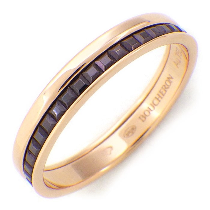 ブシュロン BOUCHERON リング キャトル クラシック ハーフ JAL00175 ブラウンPVD K18PG 22.5号 / #63 【中古】
