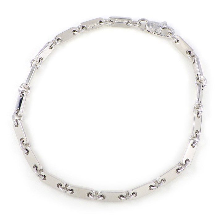 カルティエ Cartier ブレスレット フィガロ リンク チェーン K18WG 【中古】