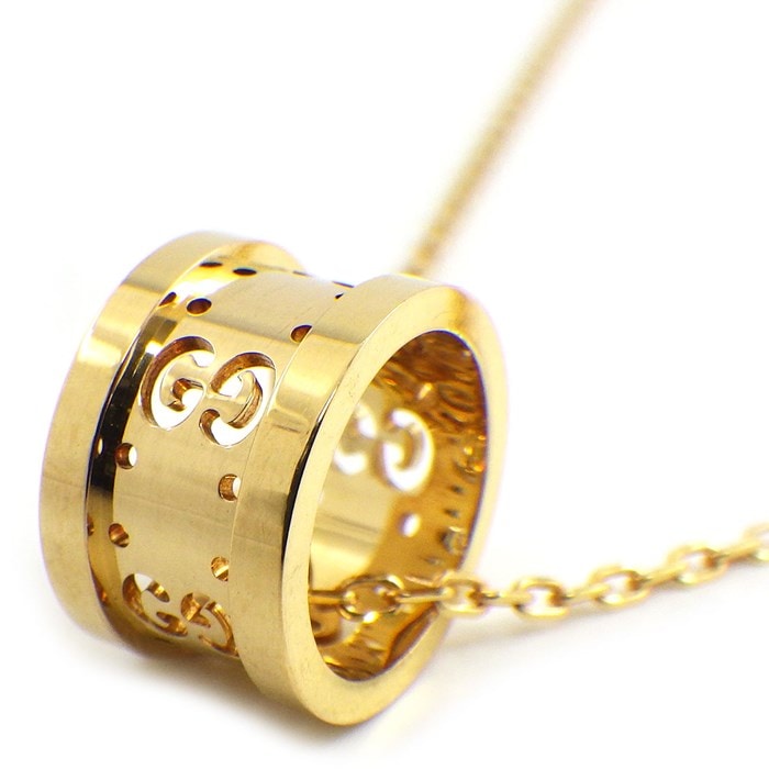 グッチ GUCCI ネックレス アイコン トワール GG ロゴ K18YG 【中古】