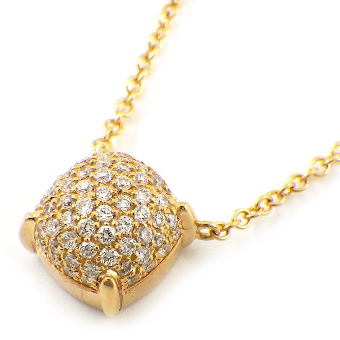 ティファニー Tiffany & Co. ネックレス シュガー スタック パヴェ ダイヤモンド K18PG 【中古】