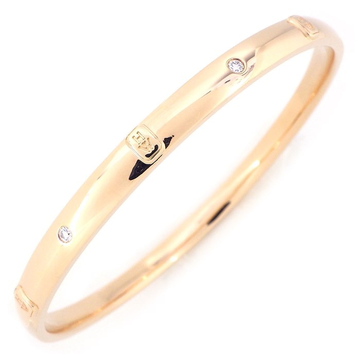ハリーウィンストン HARRY WINSTON バングル HW ロゴ BADRRD7MHWL 7ポイント ダイヤモンド 計0.24ct K18PG 【中古】
