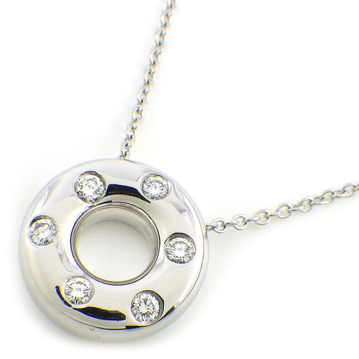 【新品仕上げ】　ティファニー ドッツ サークル ネックレス ダイヤ プラチナ 新品仕上げ】ティファニー ドッツ サークル ネックレス ダイヤ プラチナ