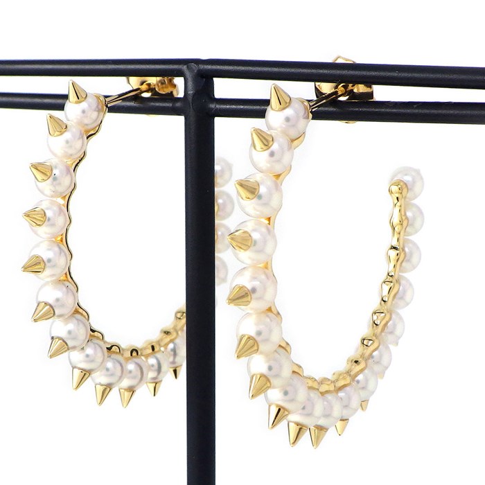 タサキ 田崎真珠 TASAKI ピアス フープ デインジャー トライブ