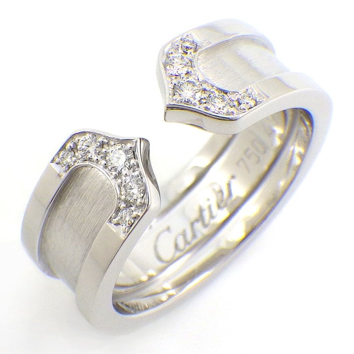 カルティエ Cartier リング C2 2C ダイヤモンド K18WG 9.5号 / #49 【箱・保付き】 【中古】