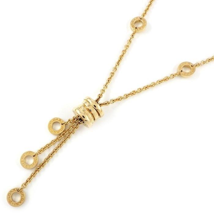 ブルガリ BVLGARI ネックレス B-zero1 ビーゼロワン エレメント スウィング ドロップ ロゴ K18YG 【中古】