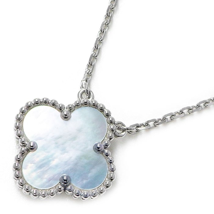 ヴァンクリーフ＆アーペル Van Cleef & Arpels ネックレス ヴィンテージアルハンブラ VCARF48700 マザー オブ パール ホワイト シェル K18WG 白 【中古】
