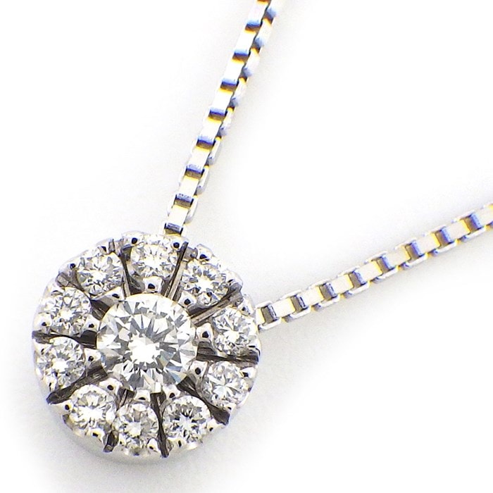 ダミアーニ DAMIANI ネックレス マルゲリータ フラワー パヴェ ダイヤモンド K18WG 【中古】