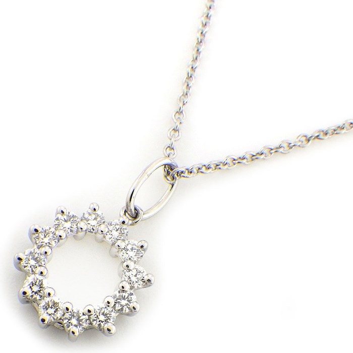 ティファニー Tiffany & Co. ネックレス オープン サークル ミニ 67124782 ダイヤモンド 0.23ct PT950 【中古】