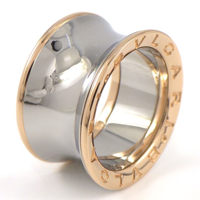 ブルガリ BVLGARI リング B-zero1 ビーゼロワン アニッシュ・カプーア コラボ ロゴ ワイド K18PG SS 13号 / #54 【中古】