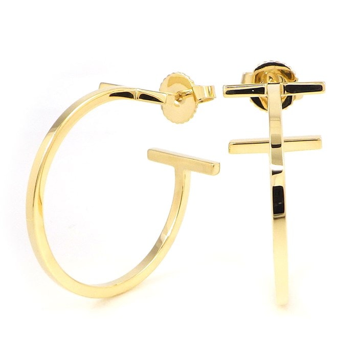 さっく様　ティファニーT フープピアス　イエローゴールド　ミディアム ティファニー T T ワン フープ ピアス イエローゴールド | Tiffany & Co.