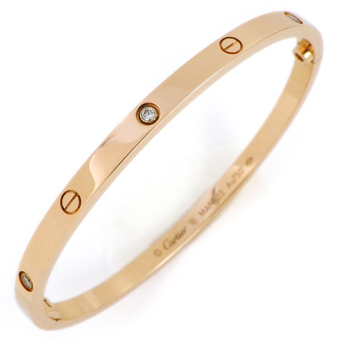 カルティエ Cartier ブレスレット ラブ スモール SM B6047617 ハーフ 6ポイント ダイヤモンド 0.15ct K18PG / #16 【中古】