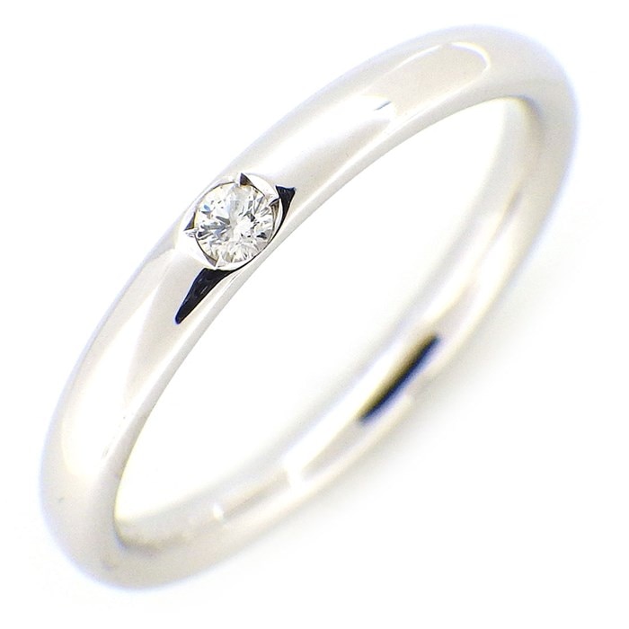 ポメラート Pomellato リング ルッチョレ 1ポイント ダイヤモンド K18WG 10号 【中古】