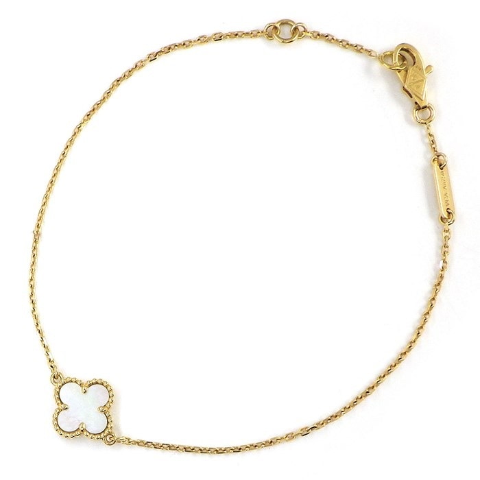 ヴァンクリーフ＆アーペル Van Cleef & Arpels ブレスレット スウィートアルハンブラ VCARF68800 ホワイト シェル K18YG 白 【中古】