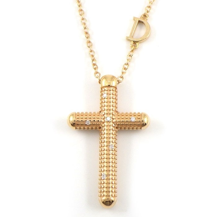 ダミアーニ DAMIANI ネックレス メトロポリタン 20062160 クロス メッシュ 7ポイント ダイヤモンド K18PG 【箱・保付き】 【中古】