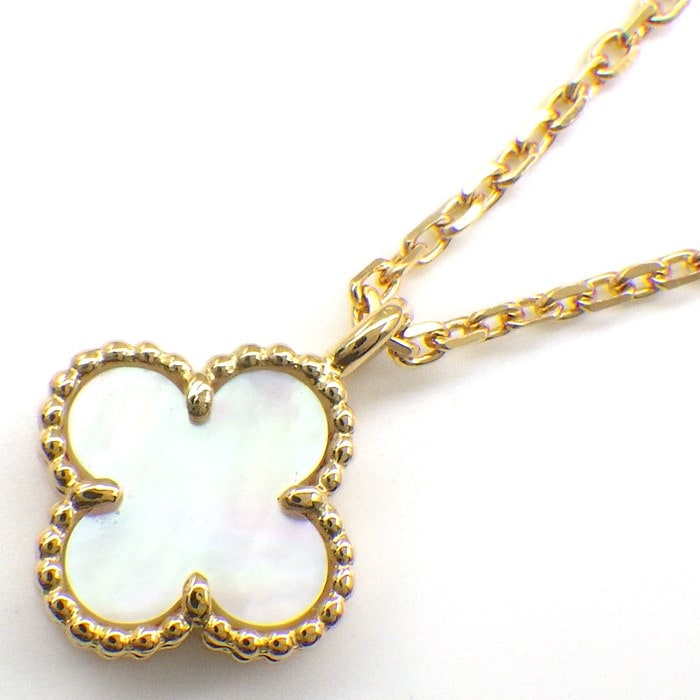 ヴァンクリーフ＆アーペル Van Cleef & Arpels ネックレス スウィート アルハンブラ VCARF69100 ホワイト シェル K18YG 【中古】