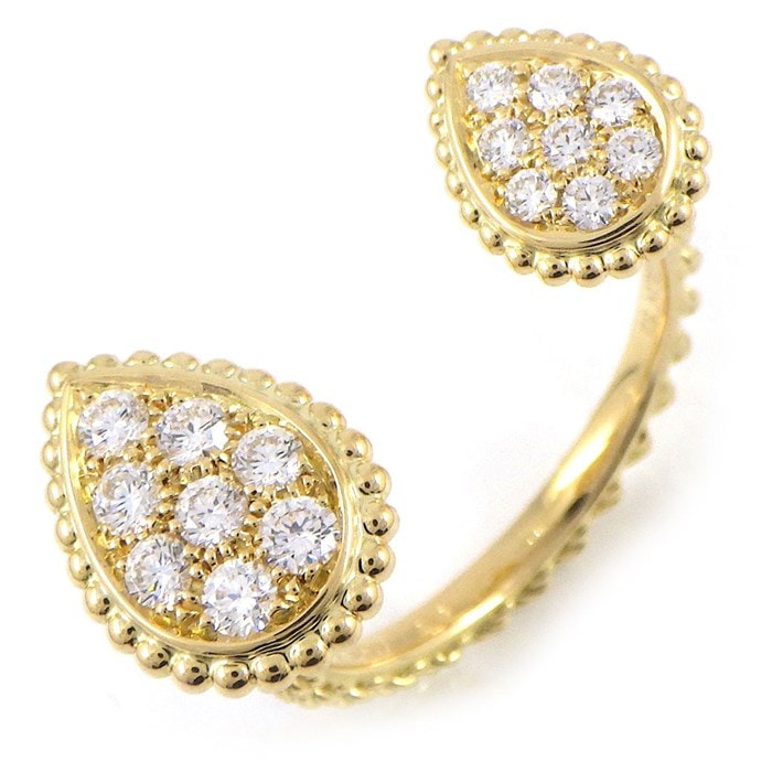 ブシュロン BOUCHERON リング セルパンボエム 2モチーフ JRG02991 ドロップ 雫 16ポイント ダイヤモンド 計0.47ct K18YG 12.5号 / #53 【中古】