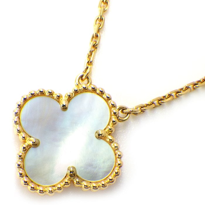 ヴァンクリーフ＆アーペル Van Cleef & Arpels ネックレス ヴィンテージアルハンブラ VCARA45900 ホワイト シェル K18YG 白 【中古】
