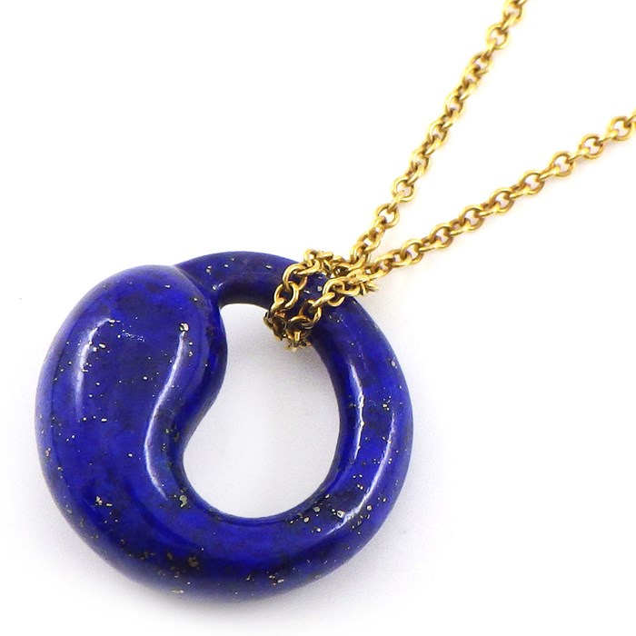 ティファニー Tiffany & Co. ネックレス エターナル サークル ラウンド ラピスラズリ K18YG 【中古】