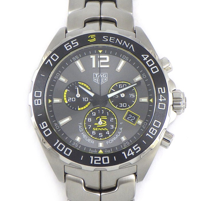タグ・ホイヤー TAG Heuer 腕時計 フォーミュラ1 アイルトン・セナ CAZ101AF.BA0637 デイト クロノグラフ タキメーター スモールセコンド グレー サンレイ 文字盤 SS クオーツアナログ 【箱・保付き】 【中古】