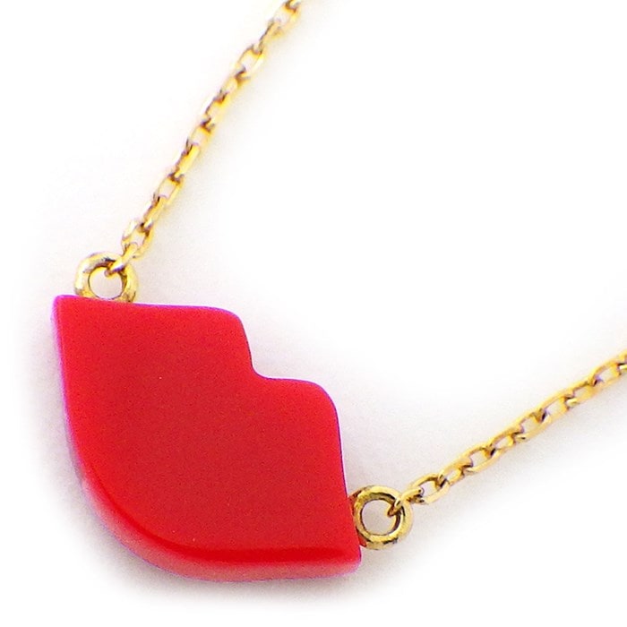 アーカー AHKAH ネックレス ティラン キスミーローズ AB1646010100 樹脂加工石 K18YG 【中古】