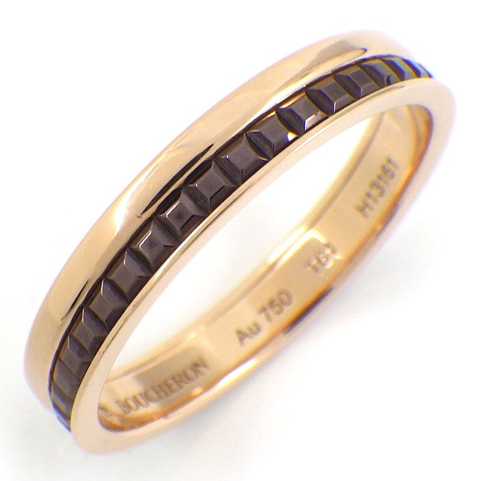 ブシュロン BOUCHERON リング キャトル クラシック ハーフ JAL00175 ブラウンPVD K18PG 20号 / #61 【中古】