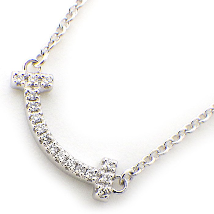 ティファニー ネックレス Tスマイル ダイヤモンド 計0.03ct K18