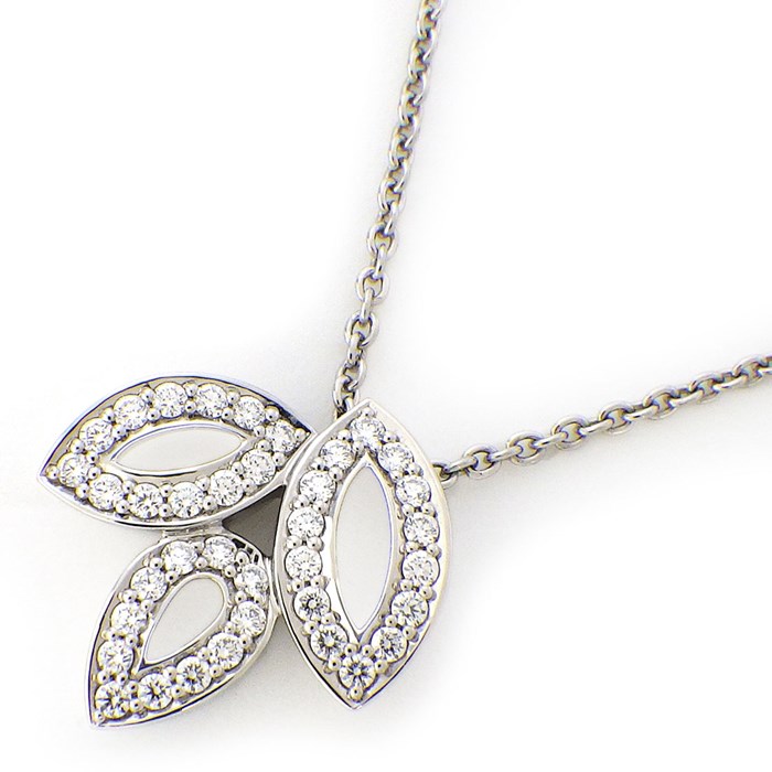 ハリーウィンストン HARRY WINSTON ネックレス リリークラスター ミニ PEDPSM1MLC リーフ 37ポイント ダイヤモンド 計0.19ct PT950 【箱・保付き】 【中古】