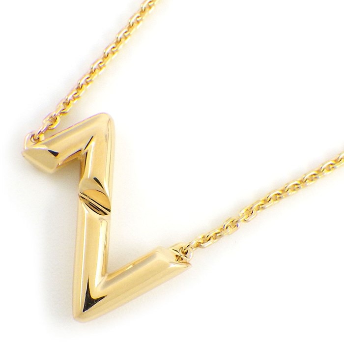 ルイ・ヴィトン LOUIS VUITTON ネックレス パンダンティフ LVヴォルト アップサイドダウン Q93868 モノグラム ロゴ K18YG 【中古】