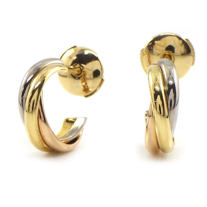 カルティエ Cartier フープ ピアス トリニティ B8017100 現行型 スリー  