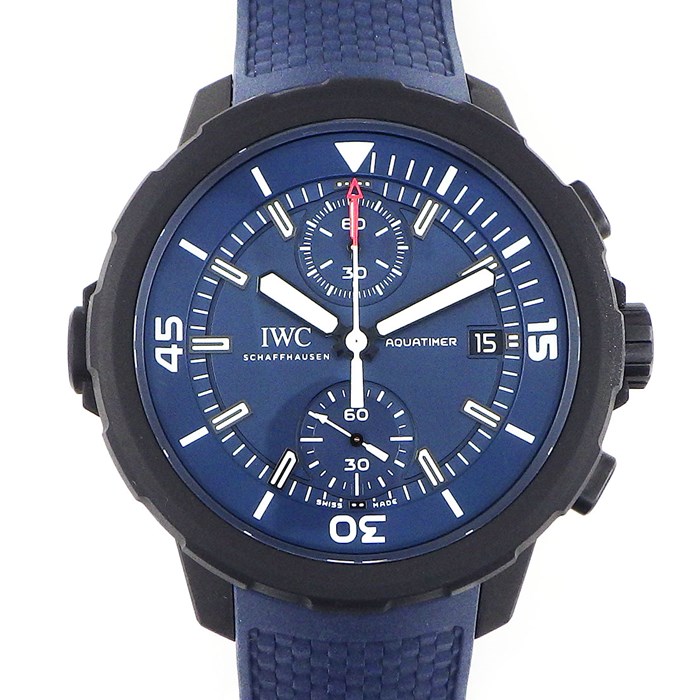 IWC 腕時計 アクアタイマー クロノグラフ ローレンス・スポーツ・フォー・グッド IW379507 世界1000本限定 モデル フライバック 回転ベゼル カレンダー スモールセコンド ブルー 文字盤 SS ブルー ラバー 自動巻き 【箱・保付き】 【中古】