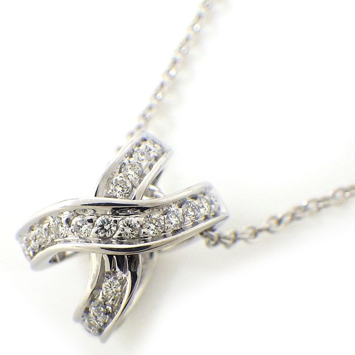 ダミアーニ DAMIANI ネックレス アブラッチョ クロス X ダイヤモンド K18WG 【中古】